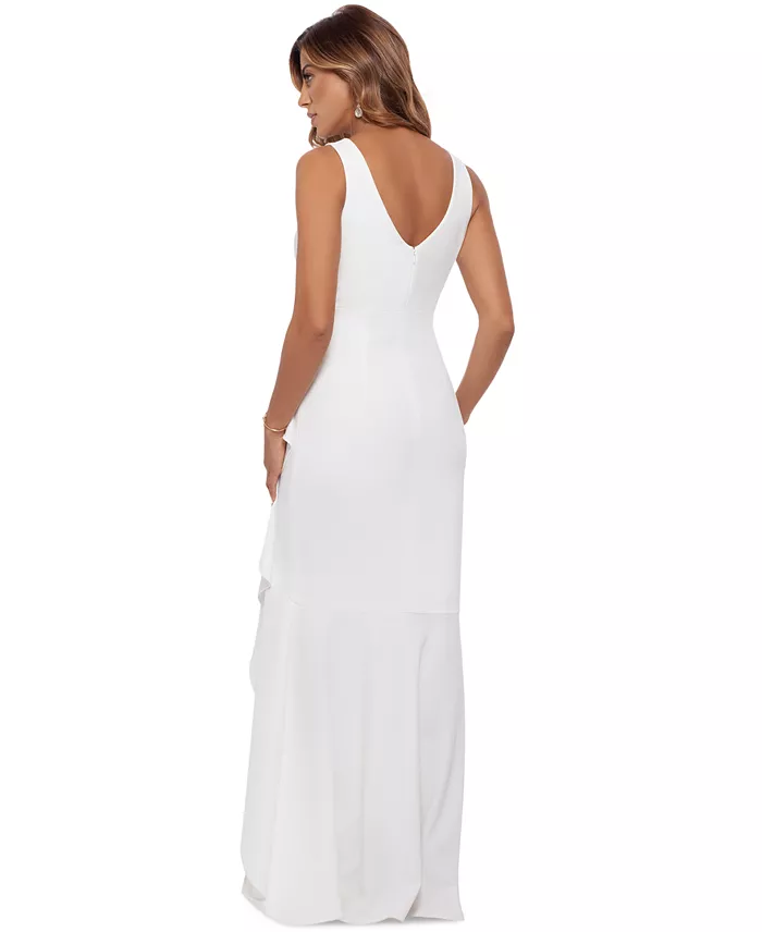 Alfani Betsy & Adam Petite Ruffled High-Low Mermaid Gown Women's Fashion Shoes & Accessories