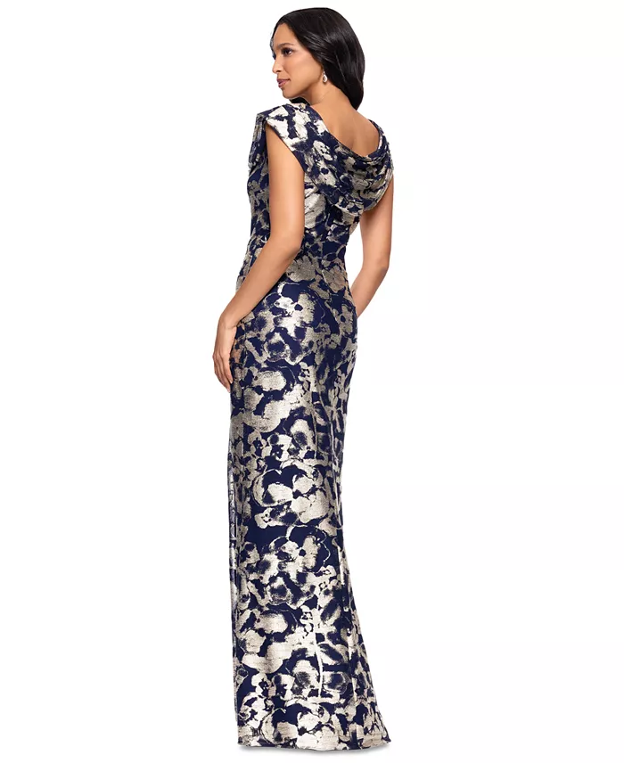 Alfani Betsy & Adam Women's Floral-Foil Powermesh Sheath Dress Women's Fashion Shoes & Accessories