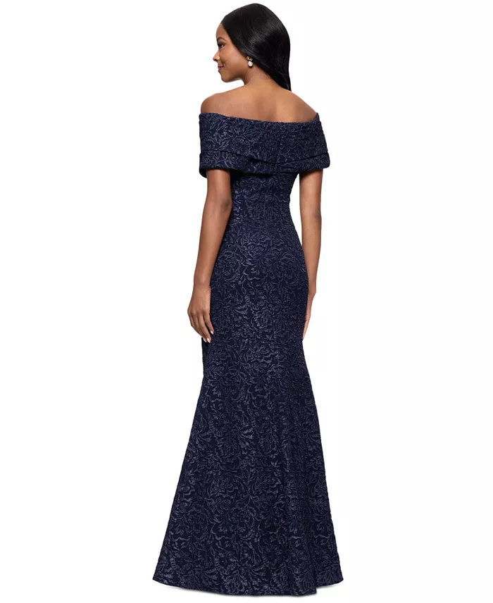 Alfani Betsy & Adam Women's Off-The-Shoulder Brocade Gown Women's Fashion Shoes & Accessories