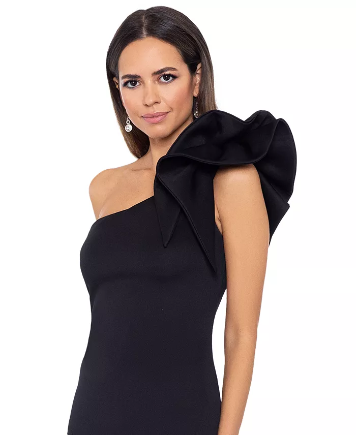 Alfani Betsy & Adam Women's One-Shoulder Scuba Crepe Gown Women's Fashion Shoes & Accessories