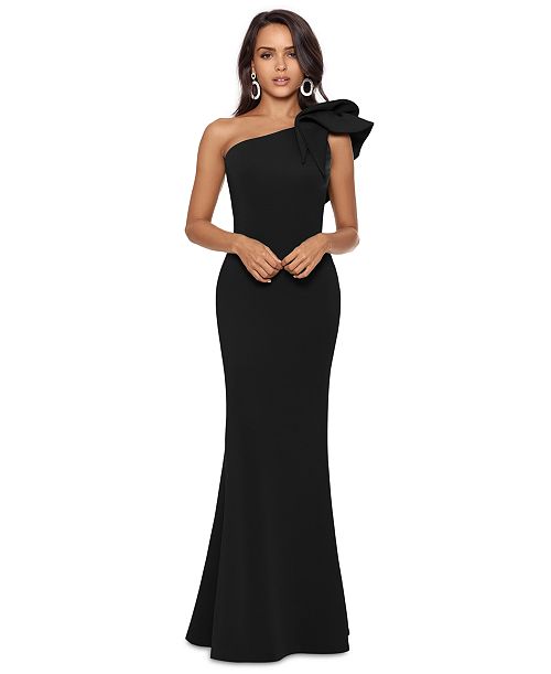 alfani Betsy & Adam Women's One-Shoulder Scuba Crepe Gown Women's Fashion Shoes & Accessories
