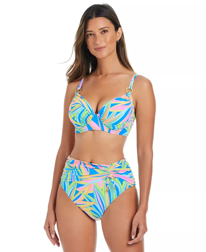 Alfani Bleu By Rod Beattie Women's On The Bright Side Printed Underwire Bikini Top & High-Waist Sarong Bikini Bottoms Women's Fashion Shoes & Accessories