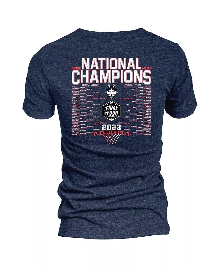 Alfani Blue 84 Women's Navy UConn Huskies 2023 NCAA Men's Basketball National Champions Focus Bracket Tri-Blend V-Neck T-shirt Sports Fan Shop