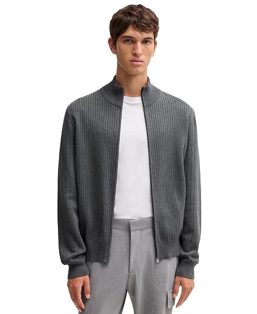 alfani BOSS by Hugo Boss Men's Knit Pinstripe Zip-Up Cardigan Brands