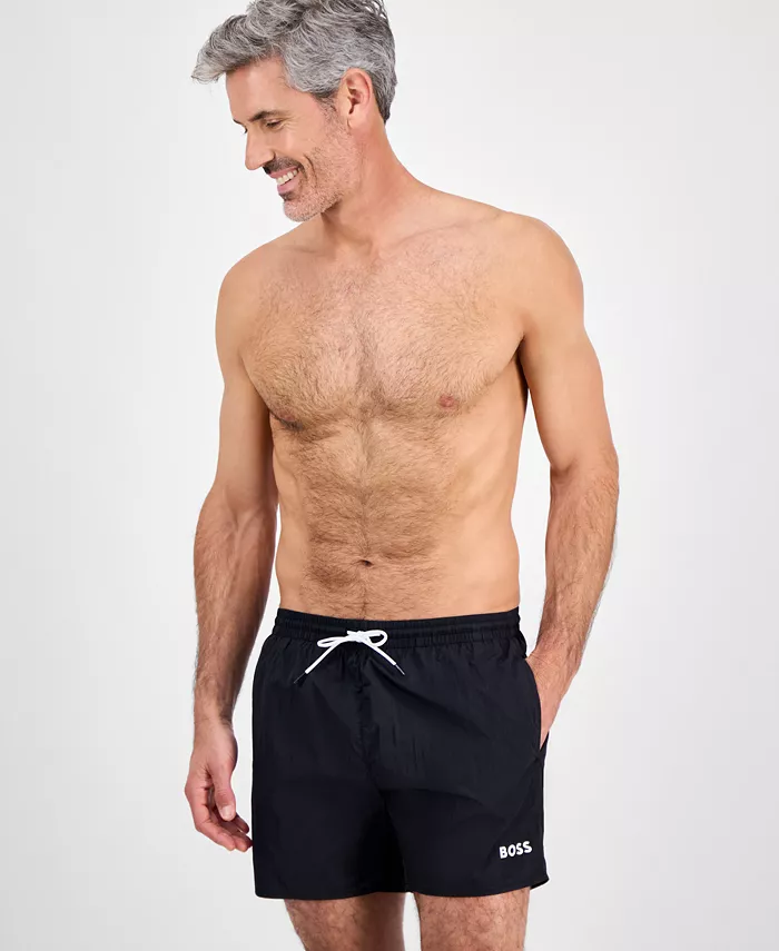 Alfani BOSS By Hugo Boss Men's Lee Drawstring 5.3" Swim Trunks Created For Macy's Men's Fashion & Accessories