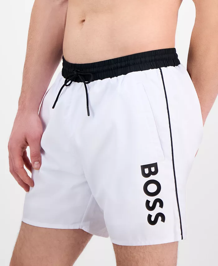 Alfani BOSS By Hugo Boss Men's Logo 6" Swim Trunks Created For Macy's Men's Fashion & Accessories