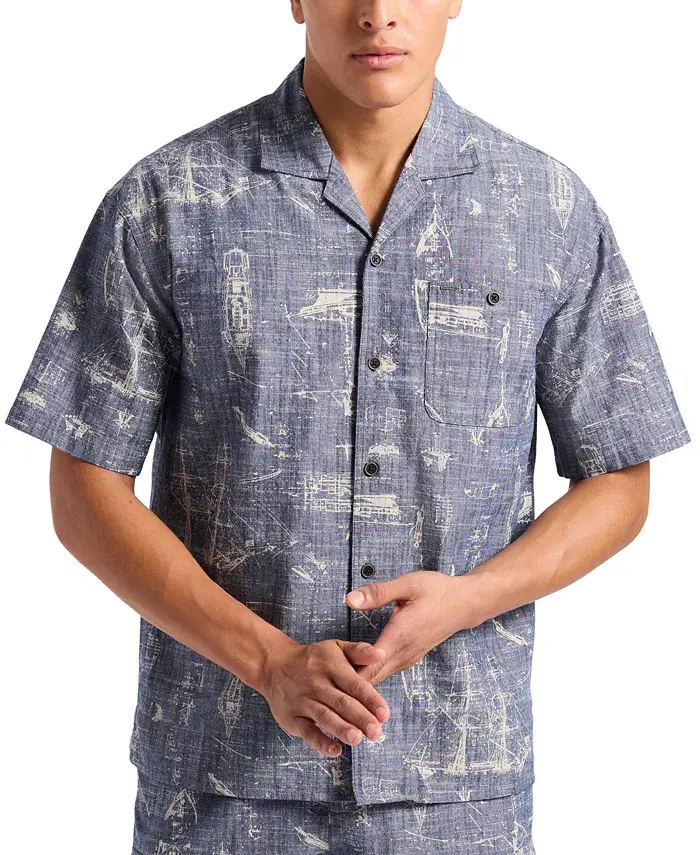 Alfani Buffalo David Bitton Men's Nautical Graphic Shirt & Cargo Short Men's Fashion & Accessories