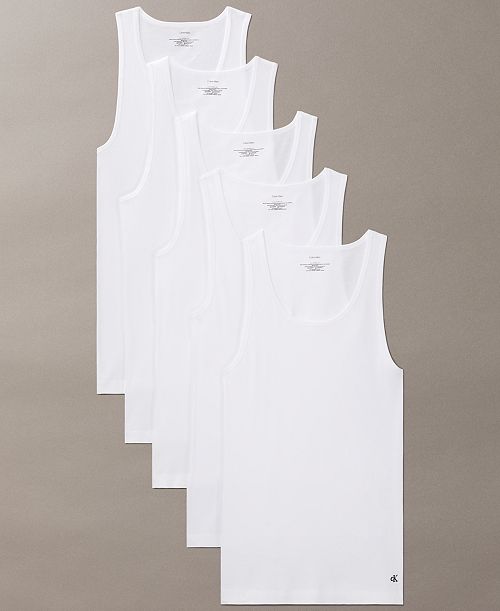 alfani Calvin Klein Men's 5-Pack Cotton Classics Tanks Men's Fashion & Accessories