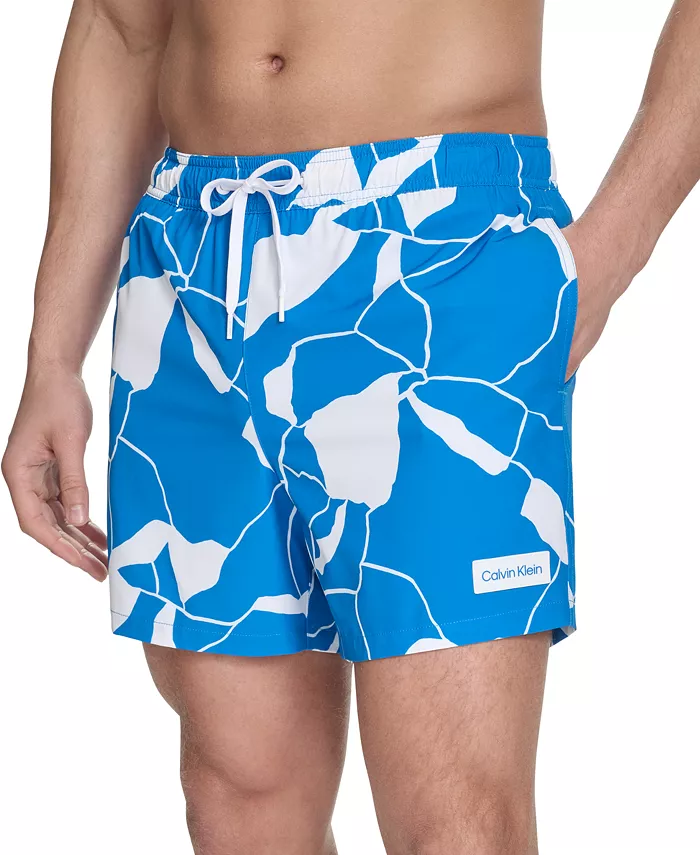Alfani Calvin Klein Men's Core Euro Regular-Fit Quick-Dry 5" Swim Trunks With Compression Short Liner Men's Fashion & Accessories