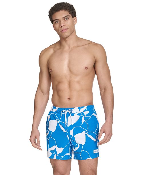 alfani Calvin Klein Men's Core Euro Regular-Fit Quick-Dry 5" Swim Trunks with Compression Short Liner Men's Fashion & Accessories