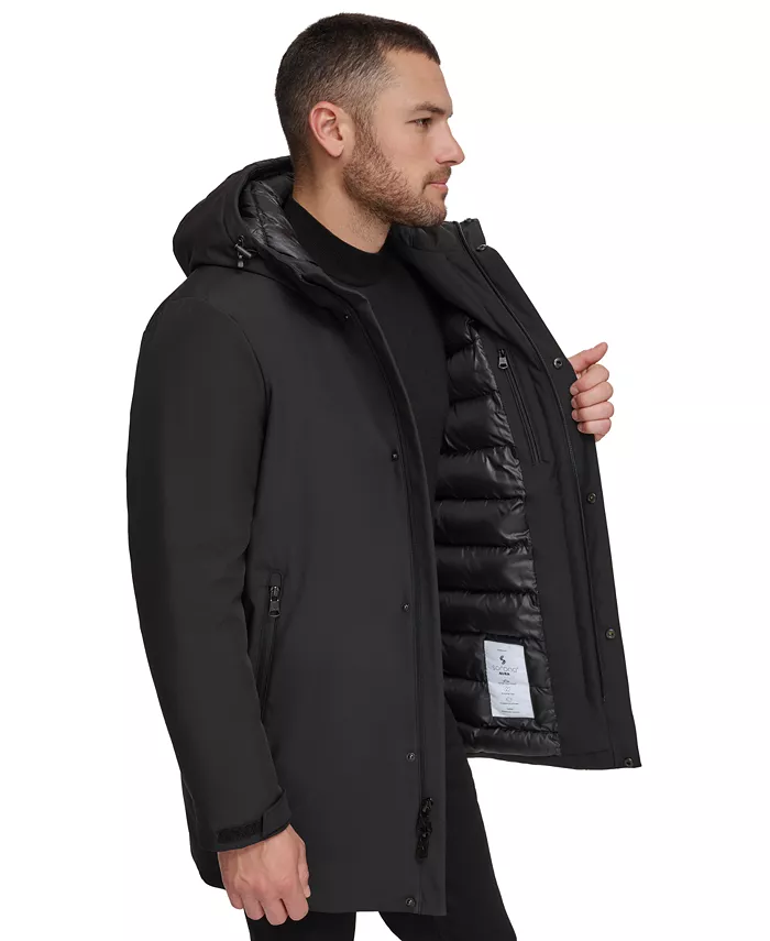 Alfani Calvin Klein Men's Flextech Stretch Water-Resistant Hooded Stadium Jacket Men's Fashion & Accessories