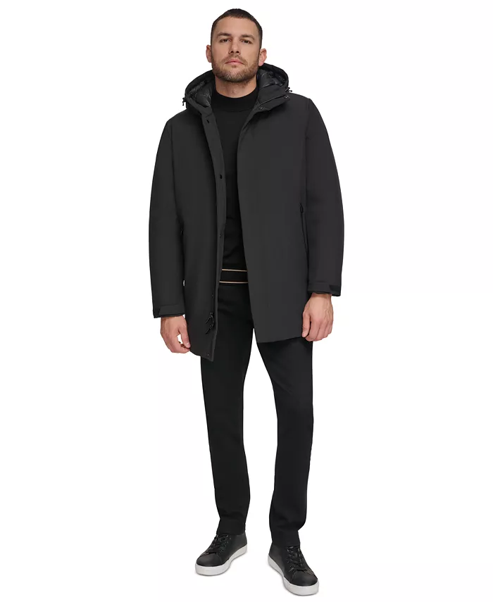 Alfani Calvin Klein Men's Flextech Stretch Water-Resistant Hooded Stadium Jacket Men's Fashion & Accessories