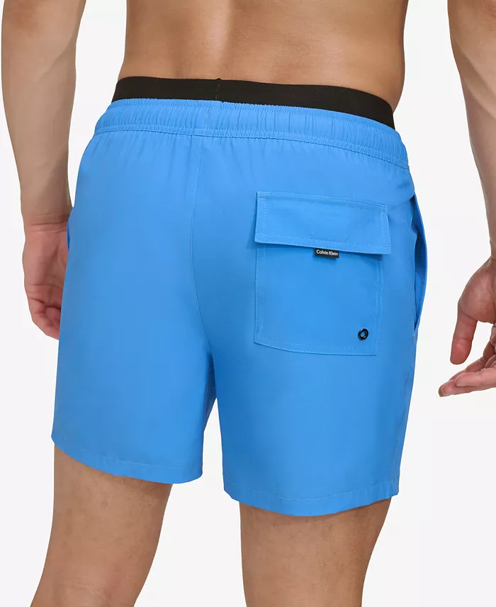 Alfani Calvin Klein Men's Logo Elastic Waist Modern Euro 5" Volley Swim Trunks Men's Fashion & Accessories