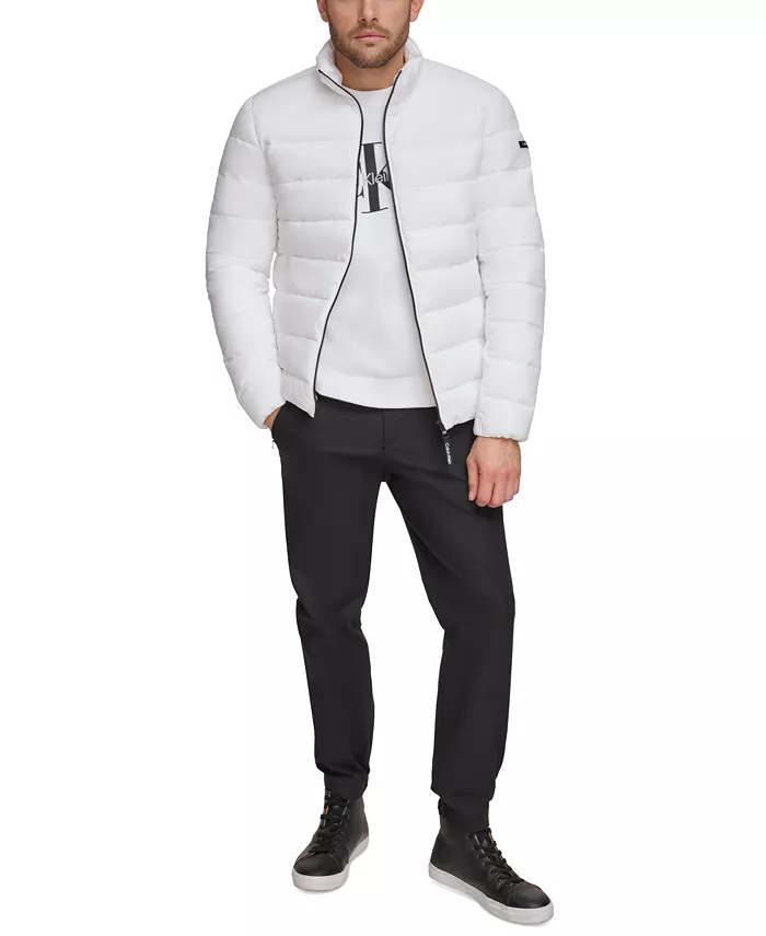 Alfani Calvin Klein Men's Quilted Infinite Stretch Water-Resistant Puffer Jacket Men's Fashion & Accessories