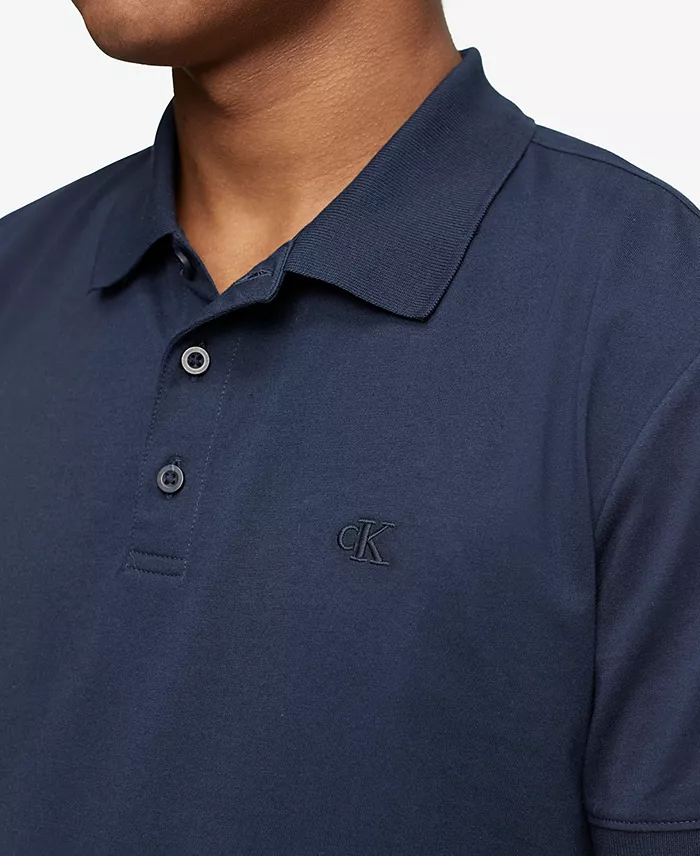 Alfani Calvin Klein Men's Regular-Fit Smooth Cotton Monogram Logo Polo Shirt Men's Fashion & Accessories