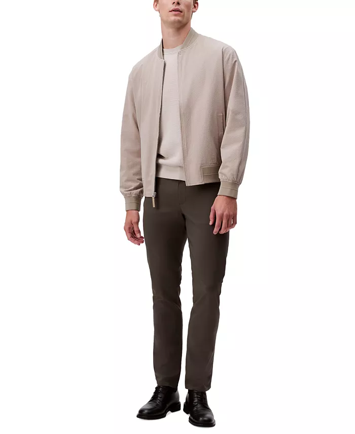Alfani Calvin Klein Men's Relaxed Fit Seersucker Zip-Front Bomber Jacket Men's Fashion & Accessories