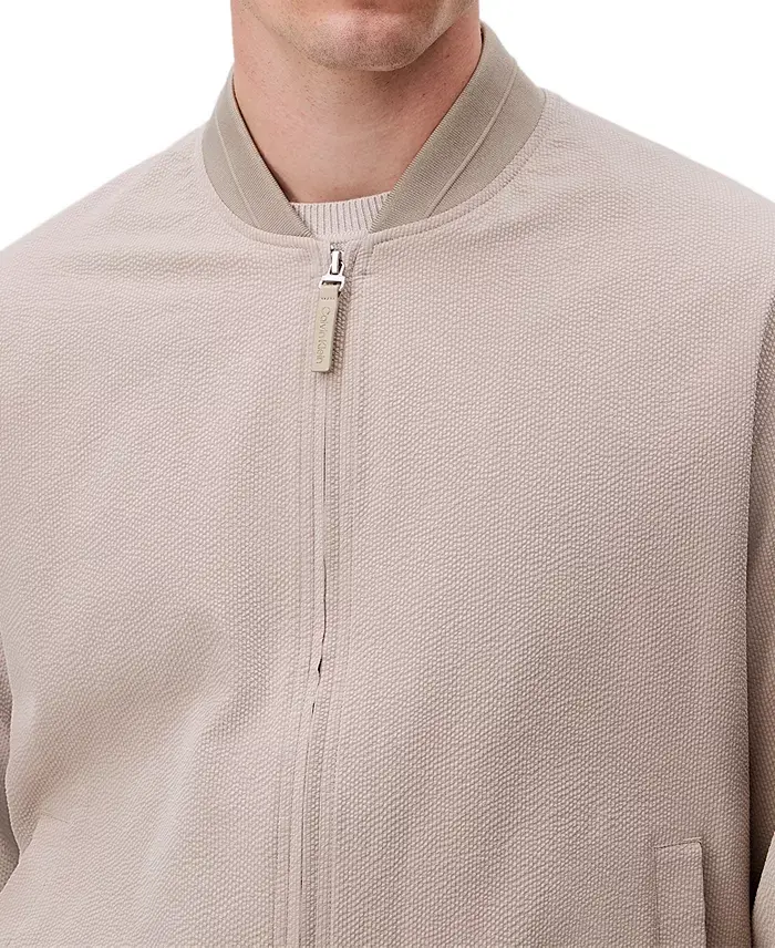 Alfani Calvin Klein Men's Relaxed Fit Seersucker Zip-Front Bomber Jacket Men's Fashion & Accessories