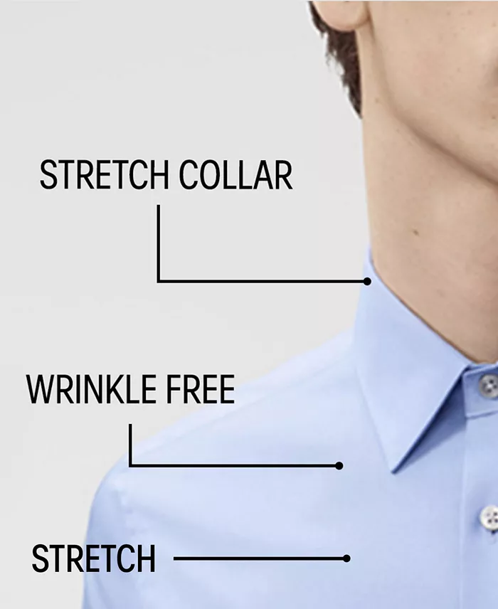 Alfani Calvin Klein Men's Slim-Fit Stretch Dress Shirt Online Exclusive Created For Macy's Men's Fashion & Accessories