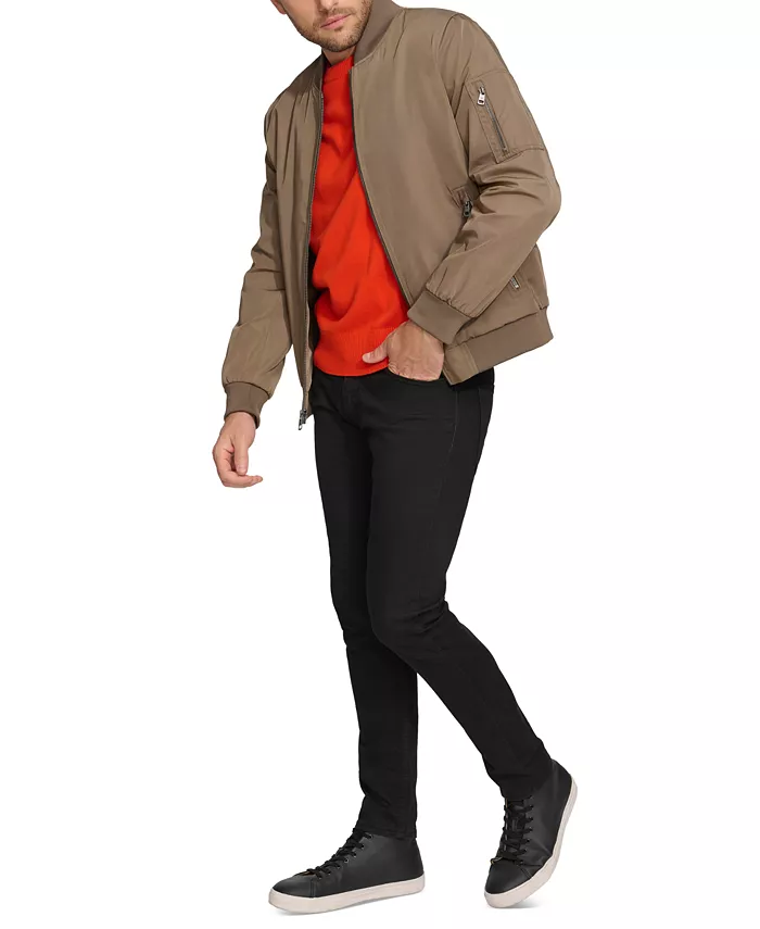 Alfani Calvin Klein Men's Solid-Color Zipper Flight Jacket Men's Fashion & Accessories