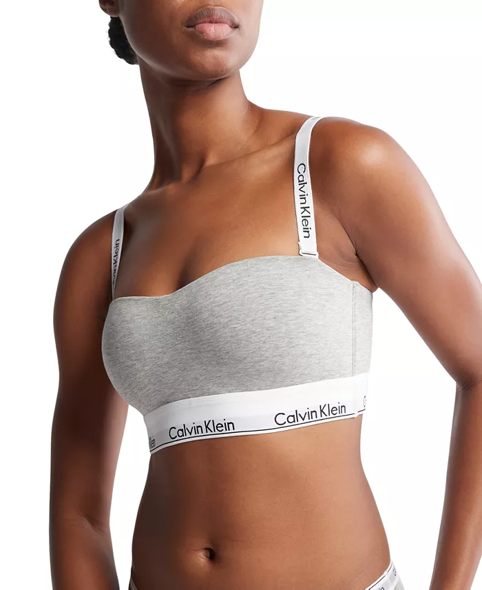 Alfani Calvin Klein Modern Cotton Calvin Klein Women's Modern Cotton Lightly Lined Bandeau Bralette QF7628 Women's Fashion Shoes & Accessories