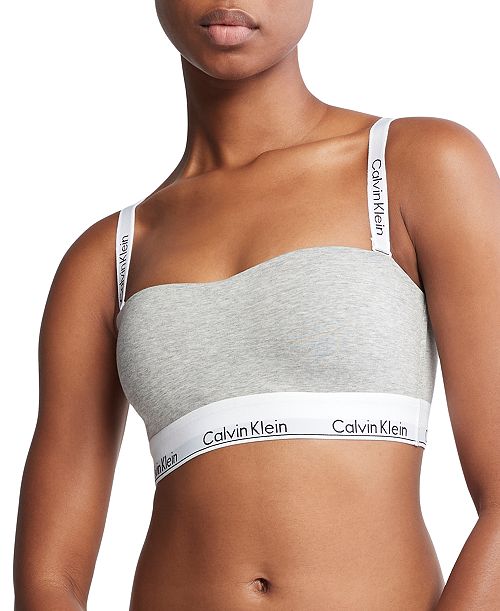 alfani Calvin Klein Modern Cotton Calvin Klein Women's Modern Cotton Lightly Lined Bandeau Bralette QF7628 Women's Fashion Shoes & Accessories