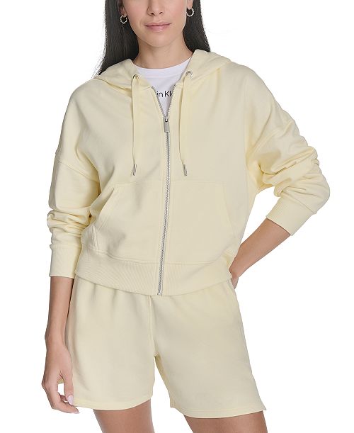 alfani Calvin Klein Performance Women's French Terry Zip Hoodie Women's Fashion Shoes & Accessories