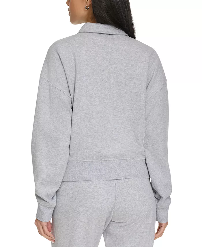 Alfani Calvin Klein Performance Women's Logo Half-Zip Cozy Fleece Sweatshirt Women's Fashion Shoes & Accessories