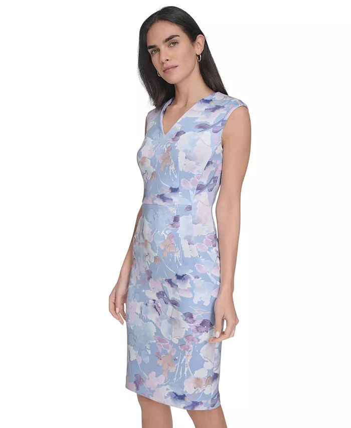 Alfani Calvin Klein Petite Floral-Print Sheath Dress Women's Fashion Shoes & Accessories
