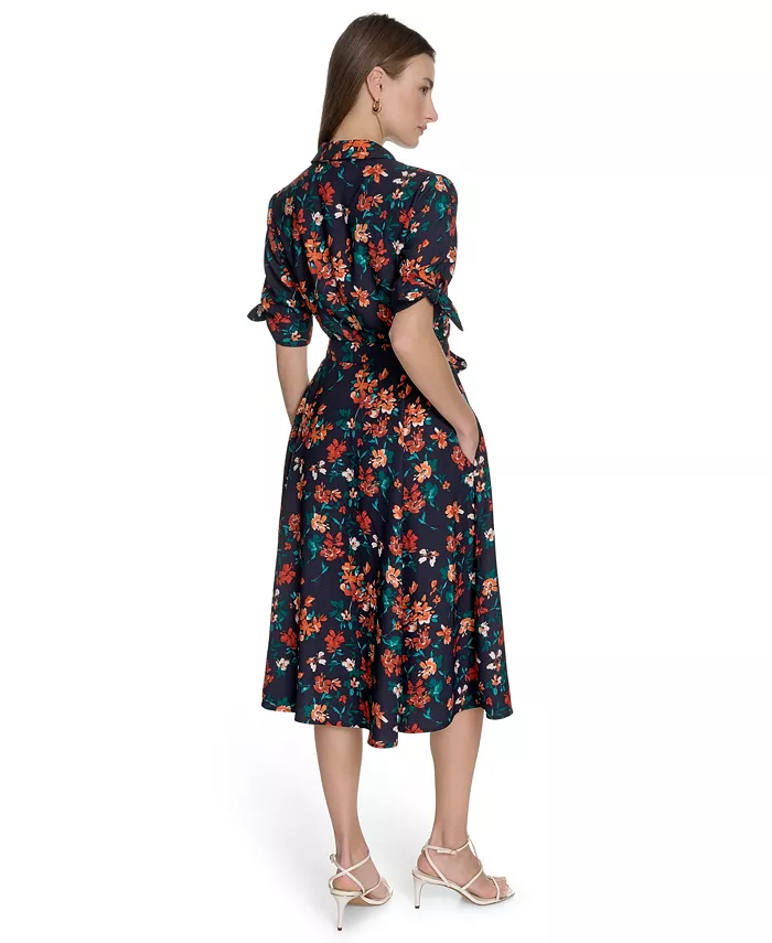 Alfani Calvin Klein Petite Short-Sleeve Midi Shirtdress Women's Fashion Shoes & Accessories