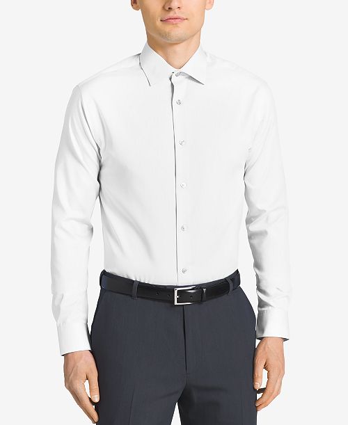 alfani Calvin Klein Steel Men's Classic-Fit Non-Iron Performance Herringbone Dress Shirt Men's Fashion & Accessories