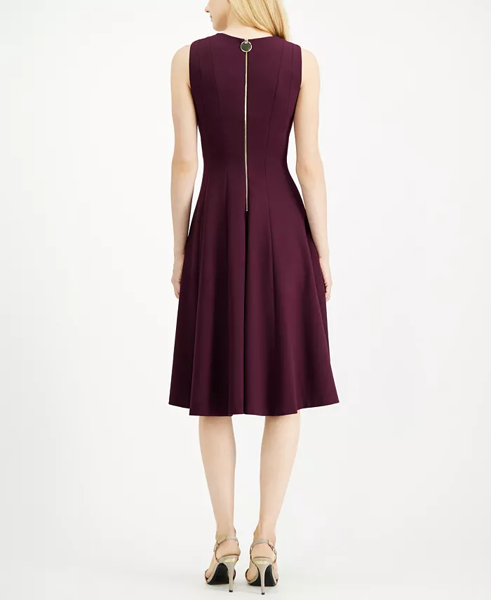 Alfani Calvin Klein V-Neck Midi Dress Women's Fashion Shoes & Accessories