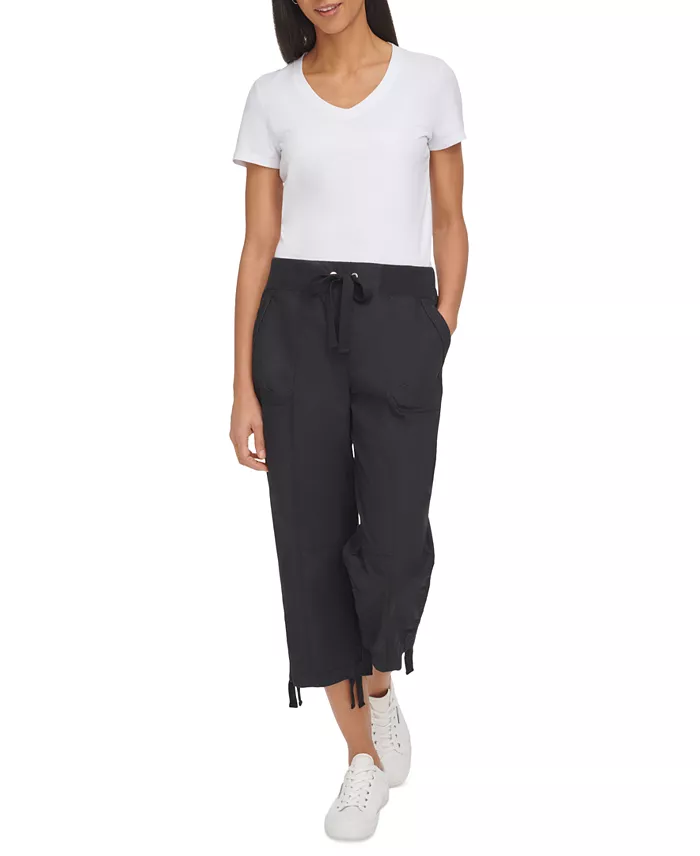 Alfani Calvin Klein Women's Convertible Cargo Capri Pants Women's Fashion Shoes & Accessories