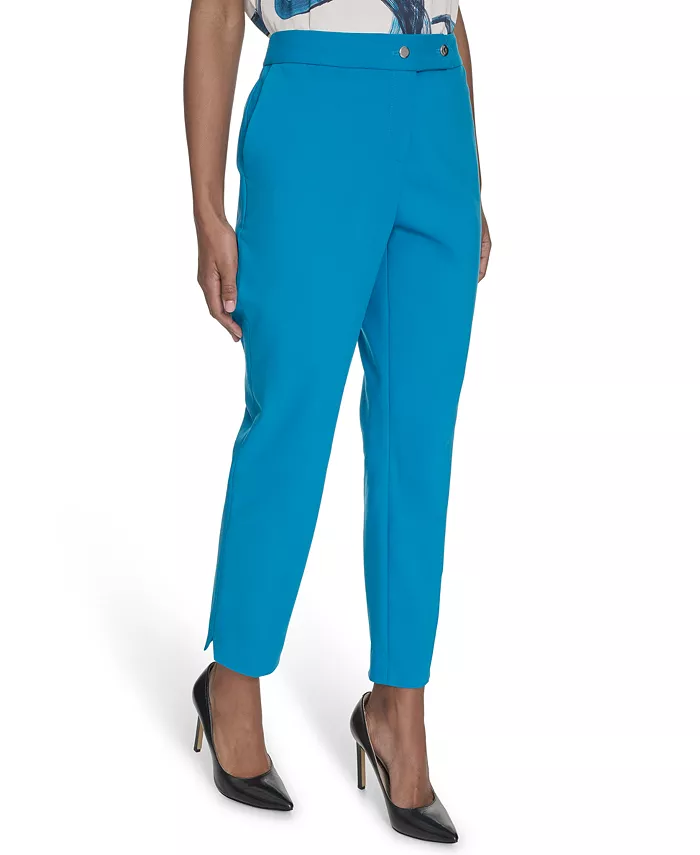 Alfani Calvin Klein Women's Cotton-Blend Straight-Leg Pants Women's Fashion Shoes & Accessories