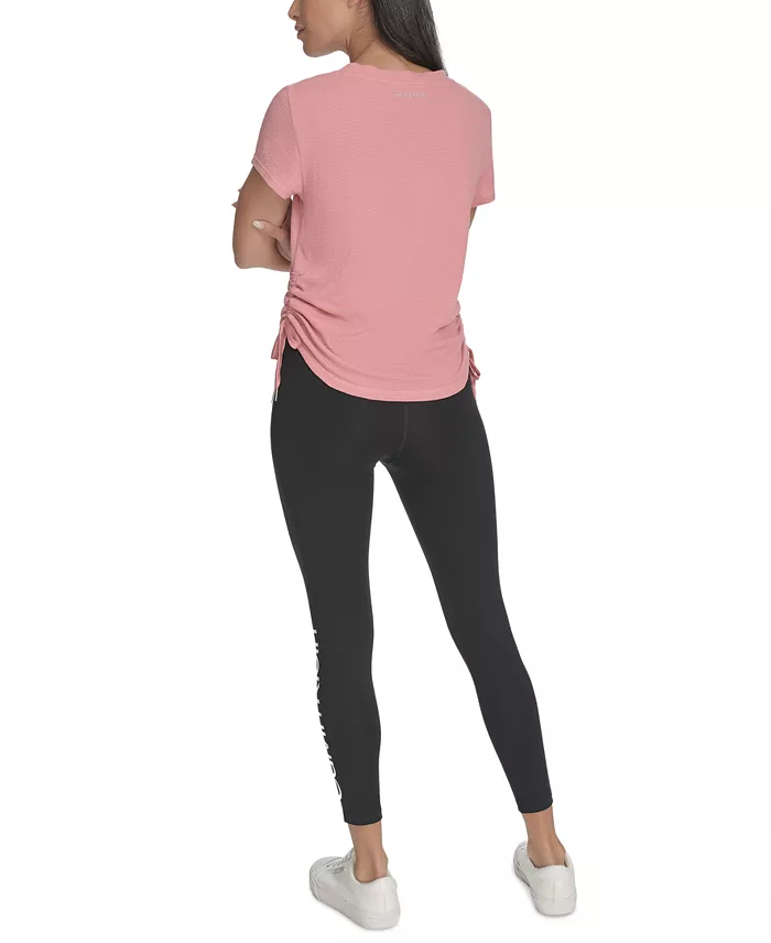 Alfani Calvin Klein Women's Drawstring-Ruched Textured Top Women's Fashion Shoes & Accessories