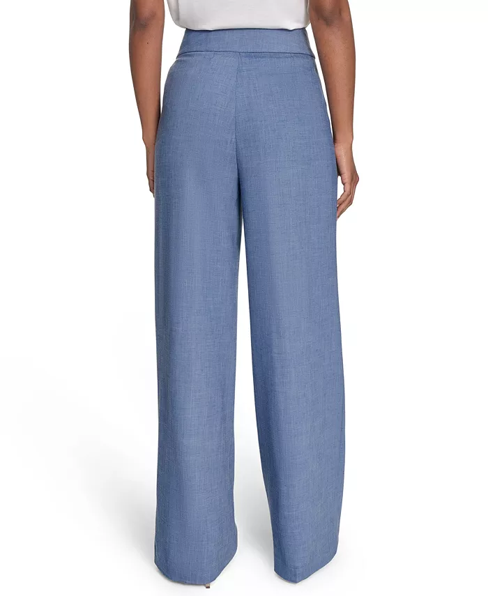 Alfani Calvin Klein Women's Faux-Denim High Rise Wide-Leg Pants Women's Fashion Shoes & Accessories