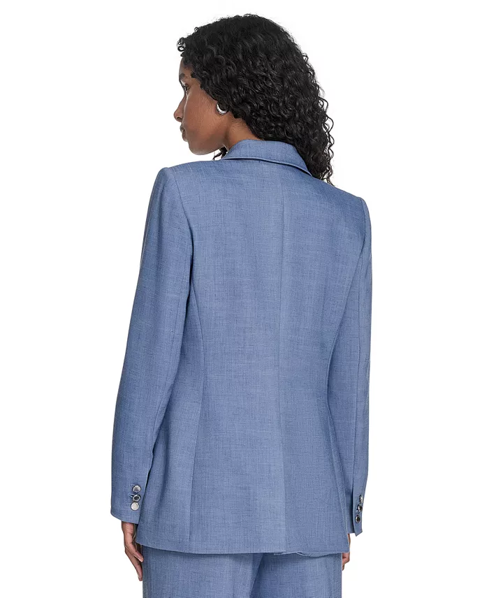 Alfani Calvin Klein Women's Faux-Denim One-Button Blazer Women's Fashion Shoes & Accessories