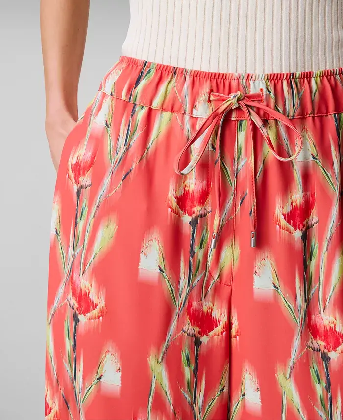 Alfani Calvin Klein Women's Floral-Print Pull-On Drawstring Pants Women's Fashion Shoes & Accessories