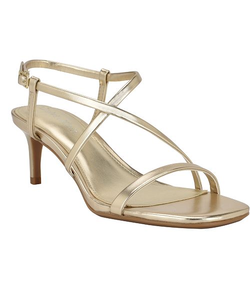 alfani Calvin Klein Women's Ishaya Strappy Low Stiletto Sandals Women's Fashion Shoes & Accessories