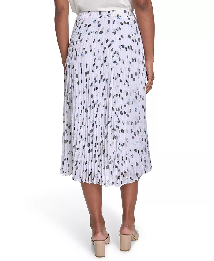 Alfani Calvin Klein Women's Printed Pleated Pull-On Midi Skirt Women's Fashion Shoes & Accessories