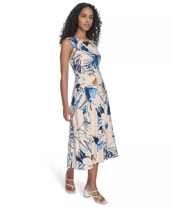Alfani Calvin Klein Women's Printed Sleeveless A-Line Dress Women's Fashion Shoes & Accessories