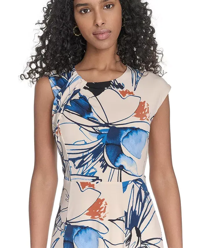 Alfani Calvin Klein Women's Printed Sleeveless A-Line Dress Women's Fashion Shoes & Accessories