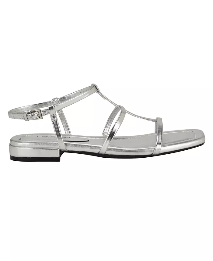 Alfani Calvin Klein Women's Sallia Strappy Caged Flat Sandals Women's Fashion Shoes & Accessories