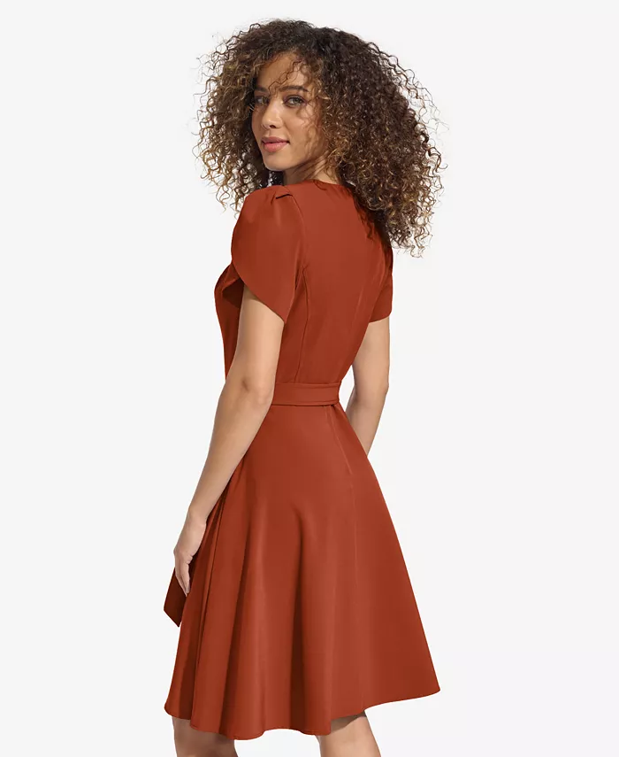 Alfani Calvin Klein Women's Short-Sleeve Fit & Flare Dress Women's Fashion Shoes & Accessories