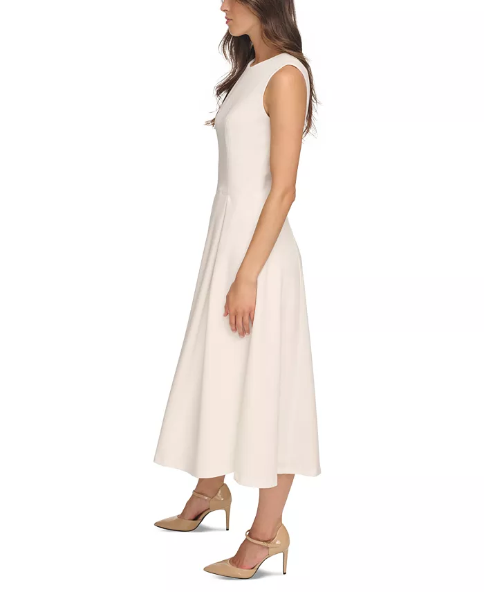 Alfani Calvin Klein Women's Sleeveless Pleated Midi A-Line Dress Women's Fashion Shoes & Accessories