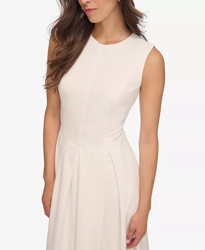 Alfani Calvin Klein Women's Sleeveless Pleated Midi A-Line Dress Women's Fashion Shoes & Accessories