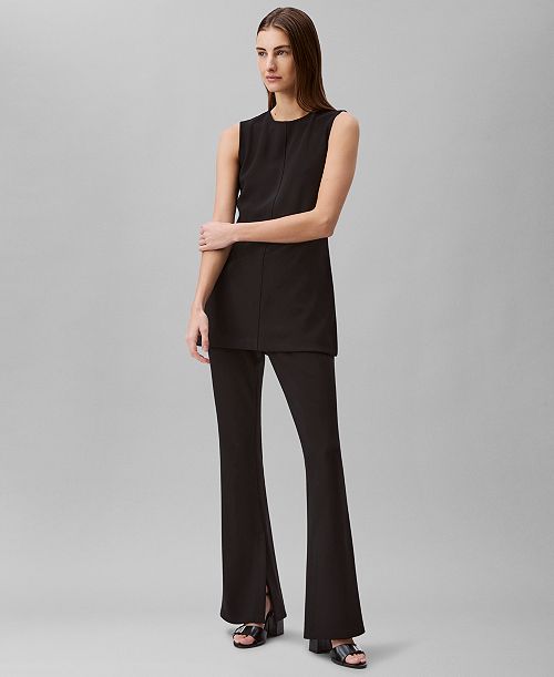 alfani Calvin Klein Women's Sleeveless Tailored Knit Tunic & Pull-On Pants Women's Fashion Shoes & Accessories