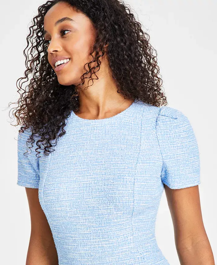 Alfani Calvin Klein Women's Tweed Short-sleeve Sheath Mini Dress Women's Fashion Shoes & Accessories