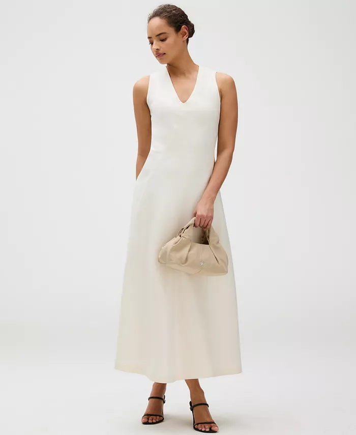Alfani Calvin Klein Women's V-Neck Sleveless Maxi Dress Women's Fashion Shoes & Accessories