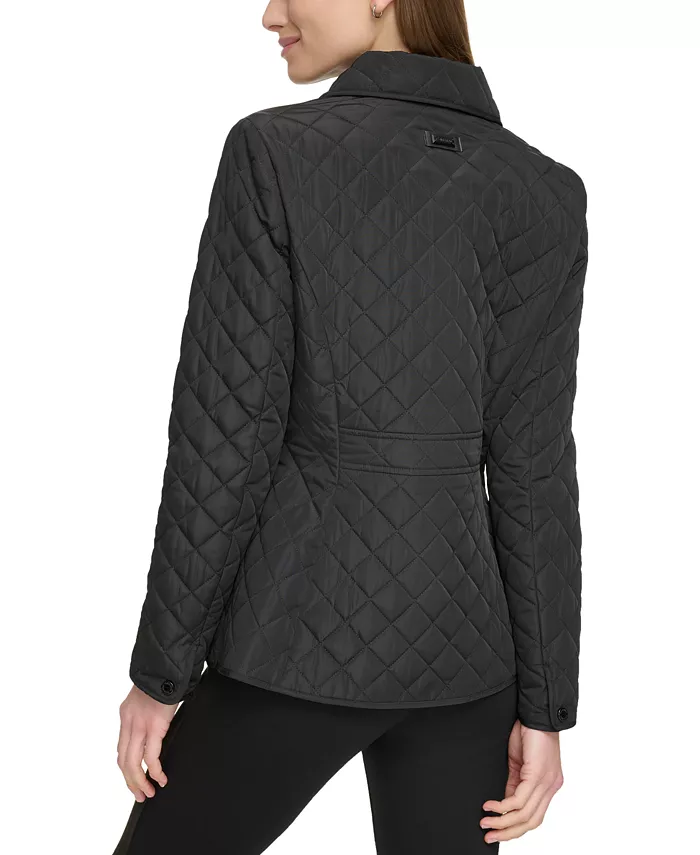 Alfani Calvin Klein Womens Collared Quilted Coat Women's Fashion Shoes & Accessories