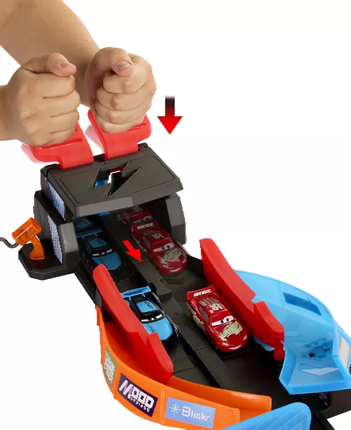 Alfani Cars Disney Pixar Glow Racers Launch Criss-Cross Playset With 2 Glow-in-the-Dark Vehicles All Toys